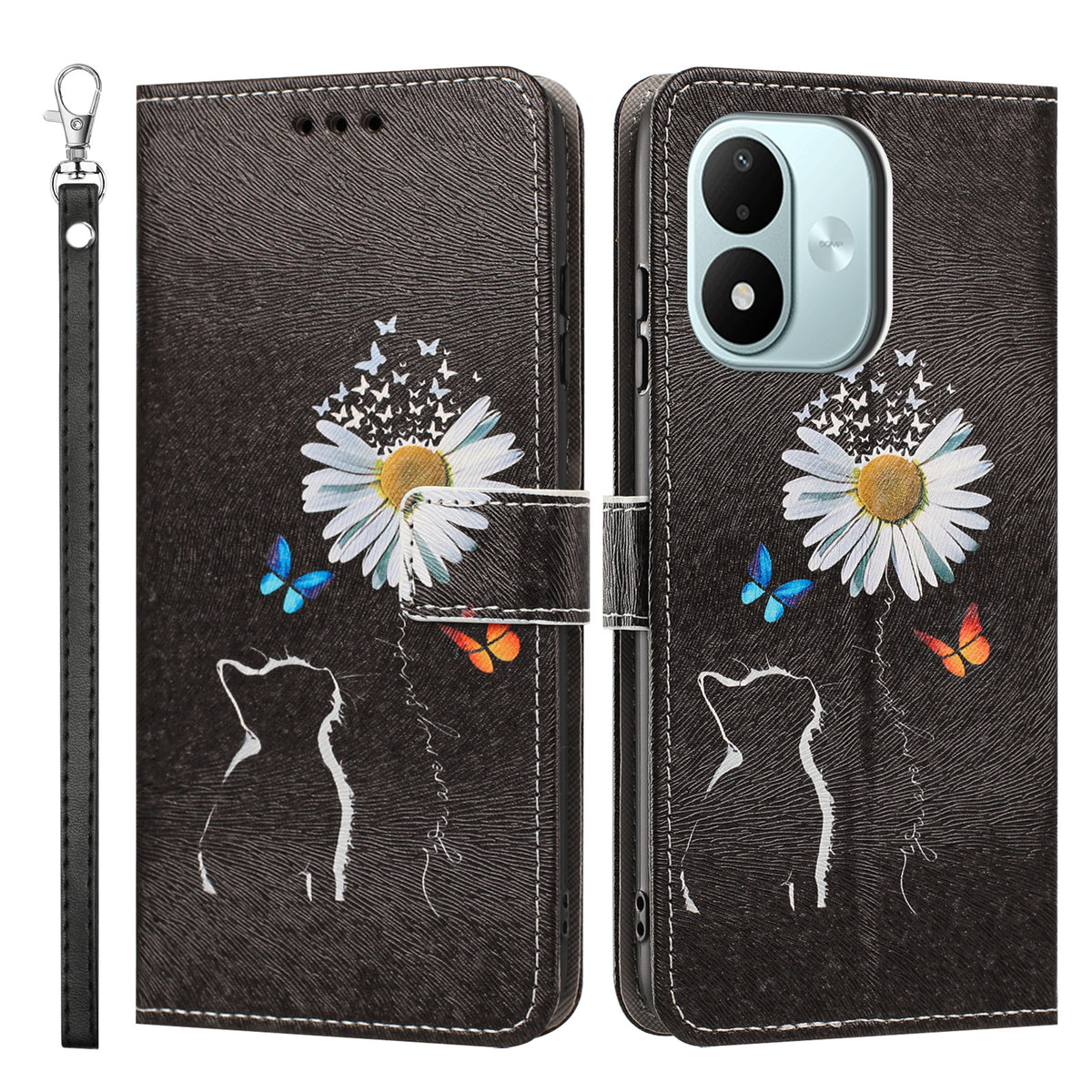 For Xiaomi Redmi Note 17 4G (Global) / Note 17 5G (Global) / Note 17 (India / China) 5G Case Pattern Printing PU Leather Flip Wallet Phone Cover with Wrist Strap