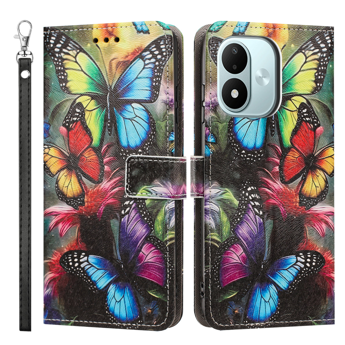 For Xiaomi Redmi Note 17 4G (Global) / Note 17 5G (Global) / Note 17 (India / China) 5G Case Pattern Printing PU Leather Flip Wallet Phone Cover with Wrist Strap