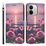 For Xiaomi Redmi Note 17 Pro 5G Case Pattern Printing PU Leather Flip Wallet Phone Cover with Wrist Strap