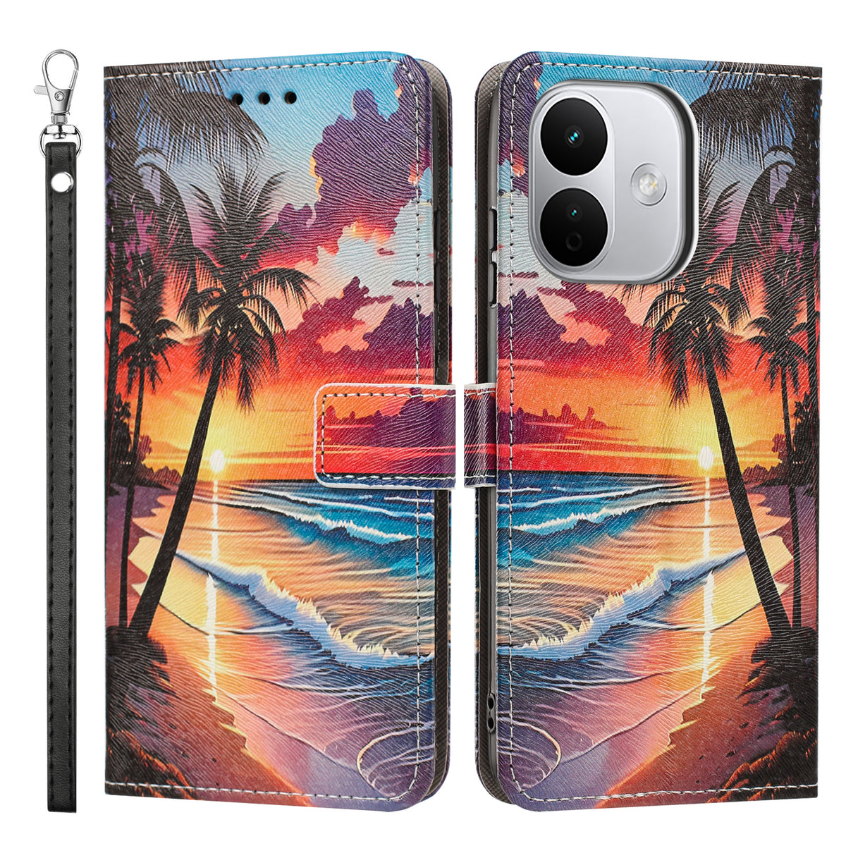 For Xiaomi Redmi Note 17 Pro 5G Case Pattern Printing PU Leather Flip Wallet Phone Cover with Wrist Strap
