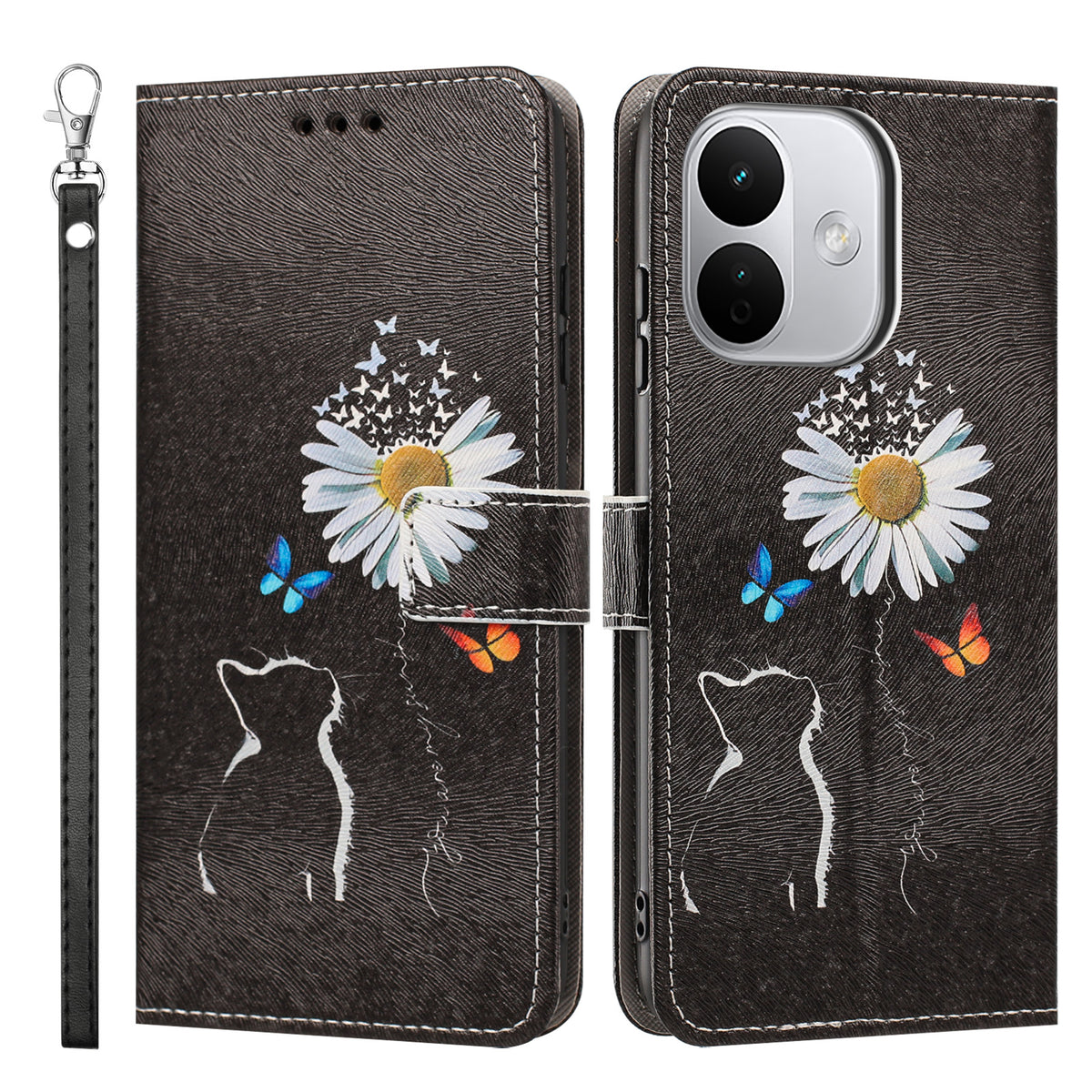 For Xiaomi Redmi Note 17 Pro 5G Case Pattern Printing PU Leather Flip Wallet Phone Cover with Wrist Strap