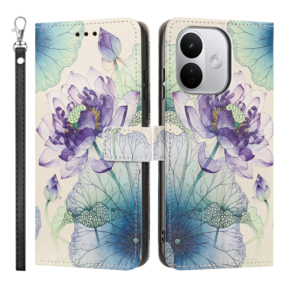 For Xiaomi Redmi Note 17 Pro 5G Case Pattern Printing PU Leather Flip Wallet Phone Cover with Wrist Strap