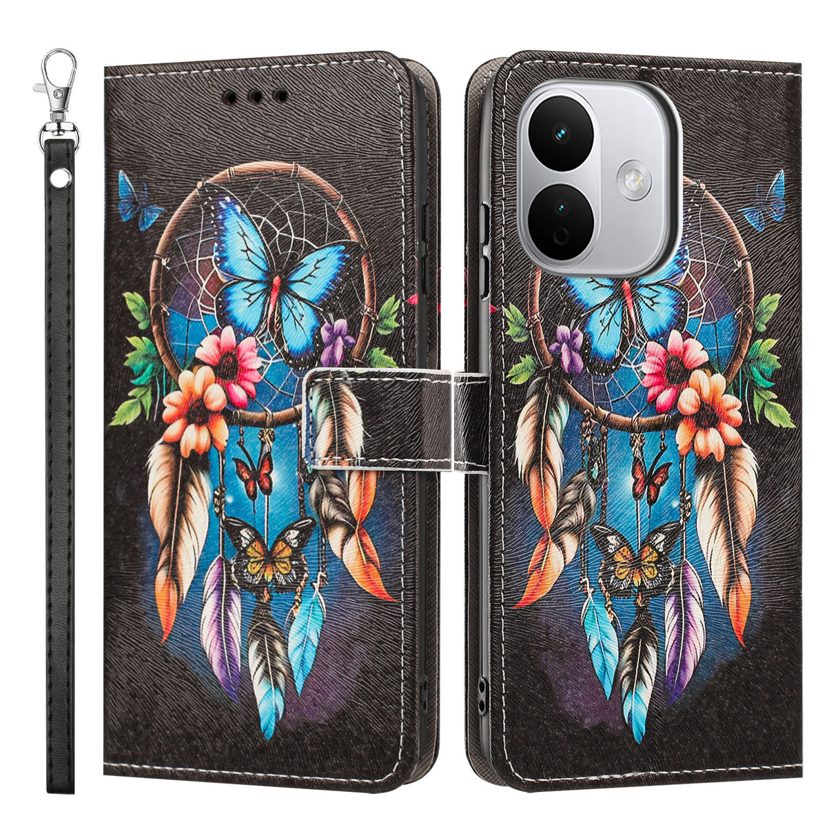 For Xiaomi Redmi Note 17 Pro 5G Case Pattern Printing PU Leather Flip Wallet Phone Cover with Wrist Strap