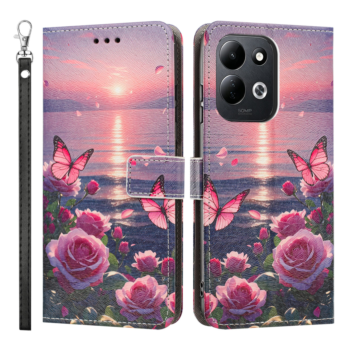For Xiaomi Redmi 17 5G / Xiaomi Redmi 17 4G Case Pattern Printing PU Leather Flip Wallet Phone Cover with Wrist Strap
