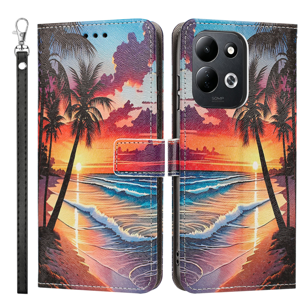 For Xiaomi Redmi 17 5G / Xiaomi Redmi 17 4G Case Pattern Printing PU Leather Flip Wallet Phone Cover with Wrist Strap