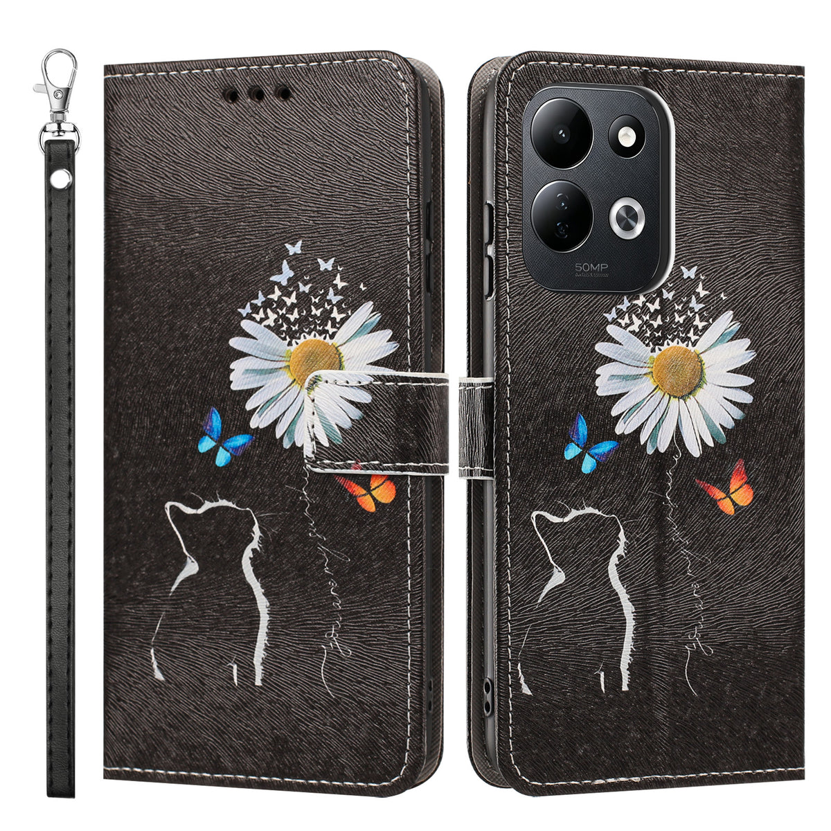For Xiaomi Redmi 17 5G / Xiaomi Redmi 17 4G Case Pattern Printing PU Leather Flip Wallet Phone Cover with Wrist Strap