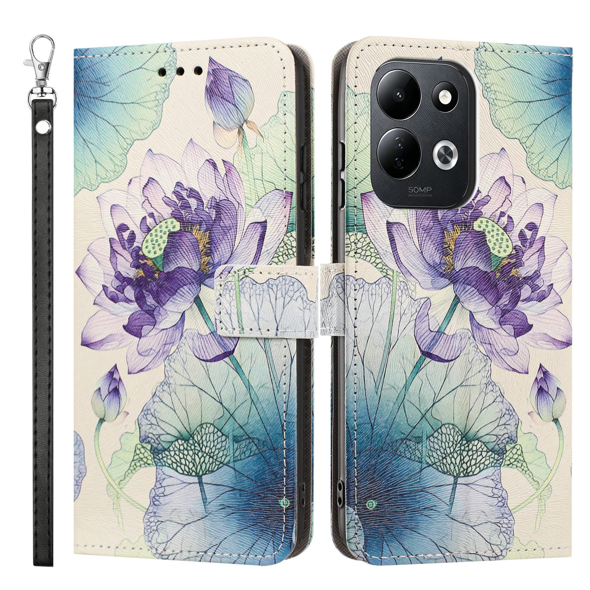 For Xiaomi Redmi 17 5G / Xiaomi Redmi 17 4G Case Pattern Printing PU Leather Flip Wallet Phone Cover with Wrist Strap