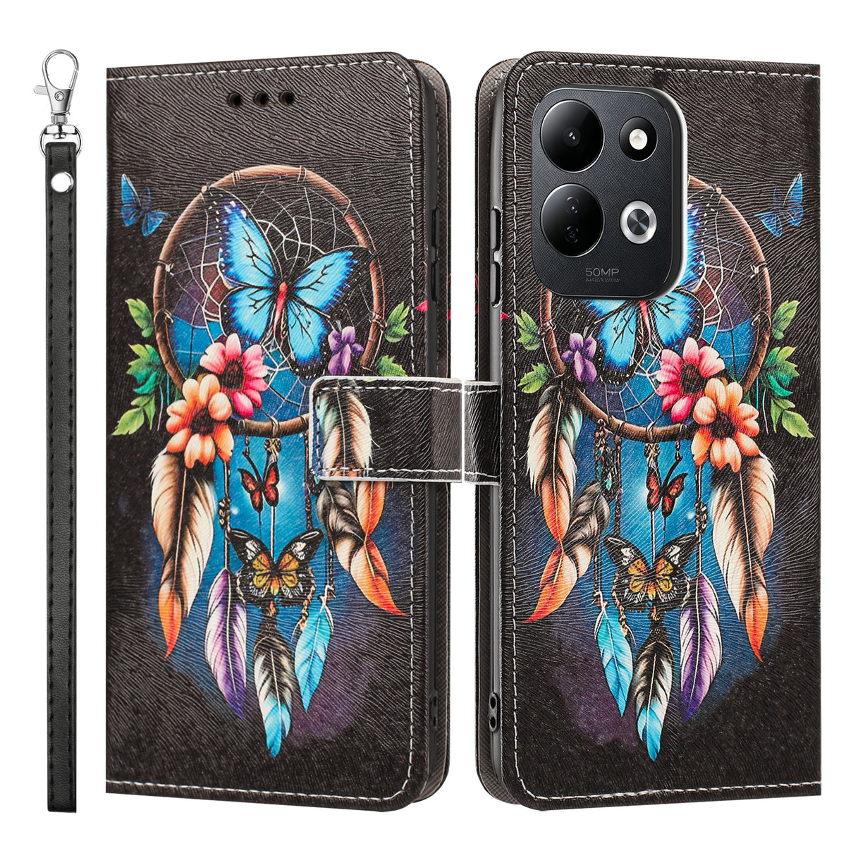 For Xiaomi Redmi 17 5G / Xiaomi Redmi 17 4G Case Pattern Printing PU Leather Flip Wallet Phone Cover with Wrist Strap