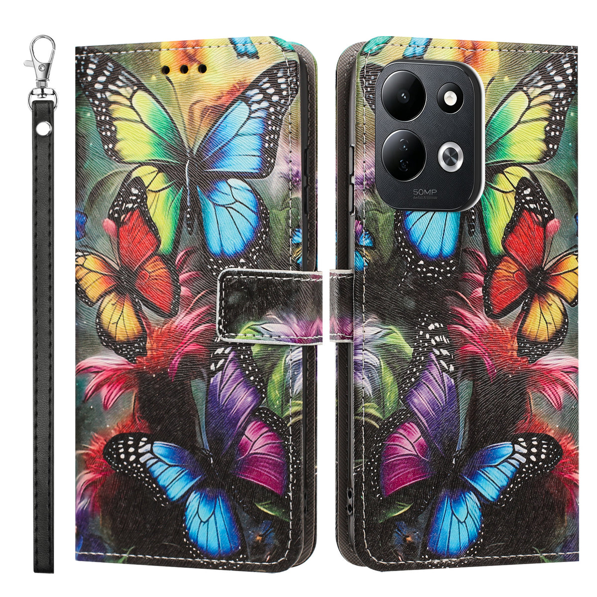 For Xiaomi Redmi 17 5G / Xiaomi Redmi 17 4G Case Pattern Printing PU Leather Flip Wallet Phone Cover with Wrist Strap
