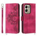 For Xiaomi Redmi 17 4G  /  Redmi 17 5G Wallet Case Flower Pattern PU Leather Phone Cover with Strap