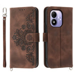 For Xiaomi Redmi Note 17 4G (Global) / Note 17 5G (Global) / Note 17 (India / China) 5G Wallet Case Flower Pattern PU Leather Phone Cover with Strap