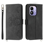 For Xiaomi Redmi Note 17 4G (Global) / Note 17 5G (Global) / Note 17 (India / China) 5G Wallet Case Flower Pattern PU Leather Phone Cover with Strap