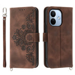 For Xiaomi Redmi Note 17 Pro 5G Wallet Case Flower Pattern PU Leather Phone Cover with Strap