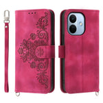 For Xiaomi Redmi Note 17 Pro Max 5G Wallet Case Flower Pattern PU Leather Phone Cover with Strap