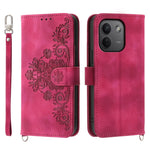 For Xiaomi Redmi Note 17 Pro Max 5G Wallet Case Flower Pattern PU Leather Phone Cover with Strap