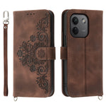 For Xiaomi Redmi Note 17 Pro Max 5G Wallet Case Flower Pattern PU Leather Phone Cover with Strap