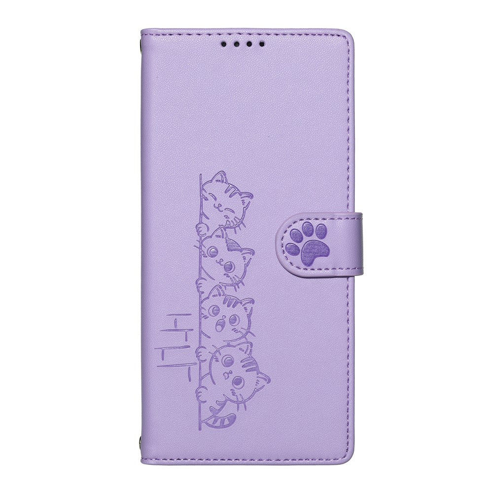 For Xiaomi Redmi Note 17 Pro Max 5G Case Adorable Cat Pattern PU Leather Wallet Phone Cover with Wrist Strap