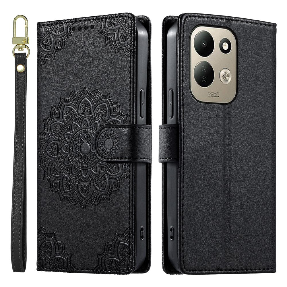 For Xiaomi Redmi 17 4G  /  Redmi 17 5G Case Embossed Totem Leather Flip Wallet Phone Cover with Wrist Strap