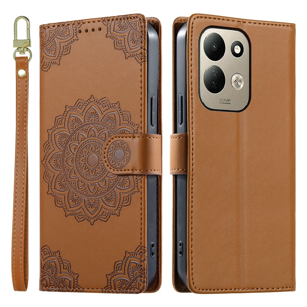 For Xiaomi Redmi 17 4G  /  Redmi 17 5G Case Embossed Totem Leather Flip Wallet Phone Cover with Wrist Strap