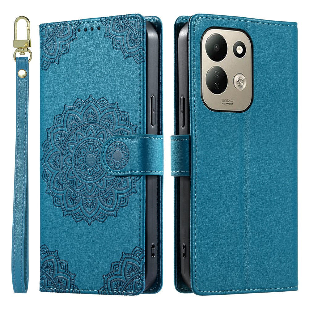 For Xiaomi Redmi 17 4G  /  Redmi 17 5G Case Embossed Totem Leather Flip Wallet Phone Cover with Wrist Strap