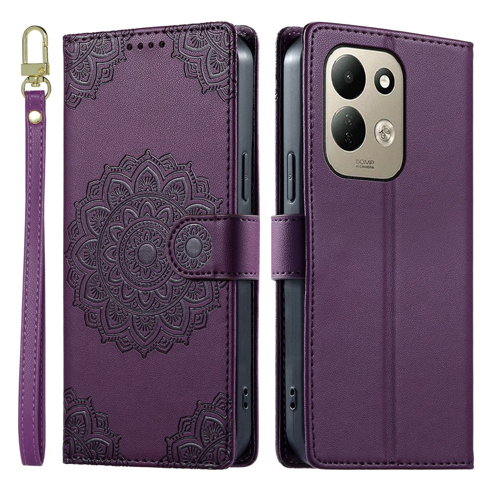For Xiaomi Redmi 17 4G  /  Redmi 17 5G Case Embossed Totem Leather Flip Wallet Phone Cover with Wrist Strap
