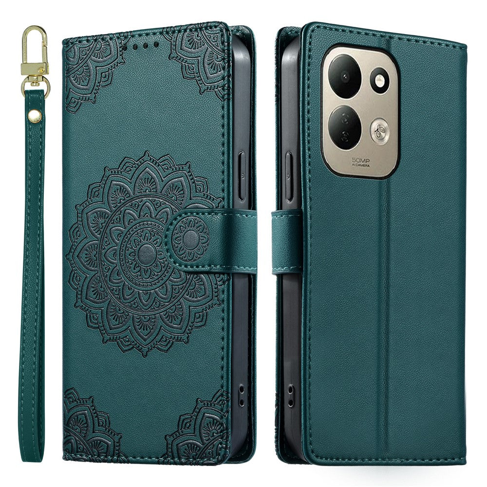 For Xiaomi Redmi 17 4G  /  Redmi 17 5G Case Embossed Totem Leather Flip Wallet Phone Cover with Wrist Strap