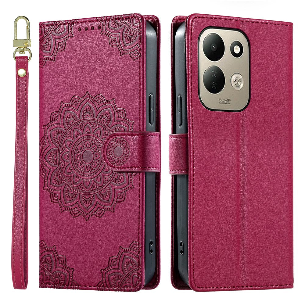 For Xiaomi Redmi 17 4G  /  Redmi 17 5G Case Embossed Totem Leather Flip Wallet Phone Cover with Wrist Strap