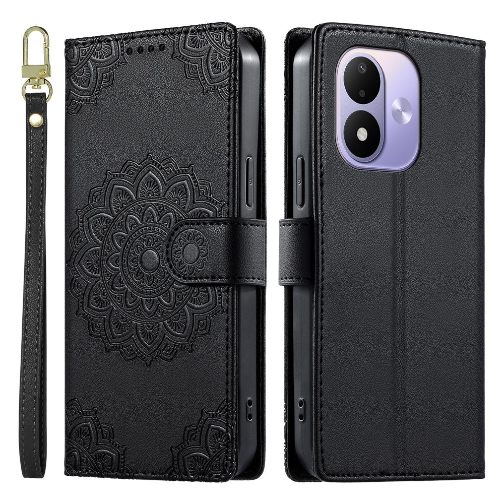 For Xiaomi Redmi Note 17 4G (Global) / Note 17 5G (Global) / Note 17 (India / China) 5G Case Embossed Totem Leather Flip Wallet Phone Cover with Wrist Strap