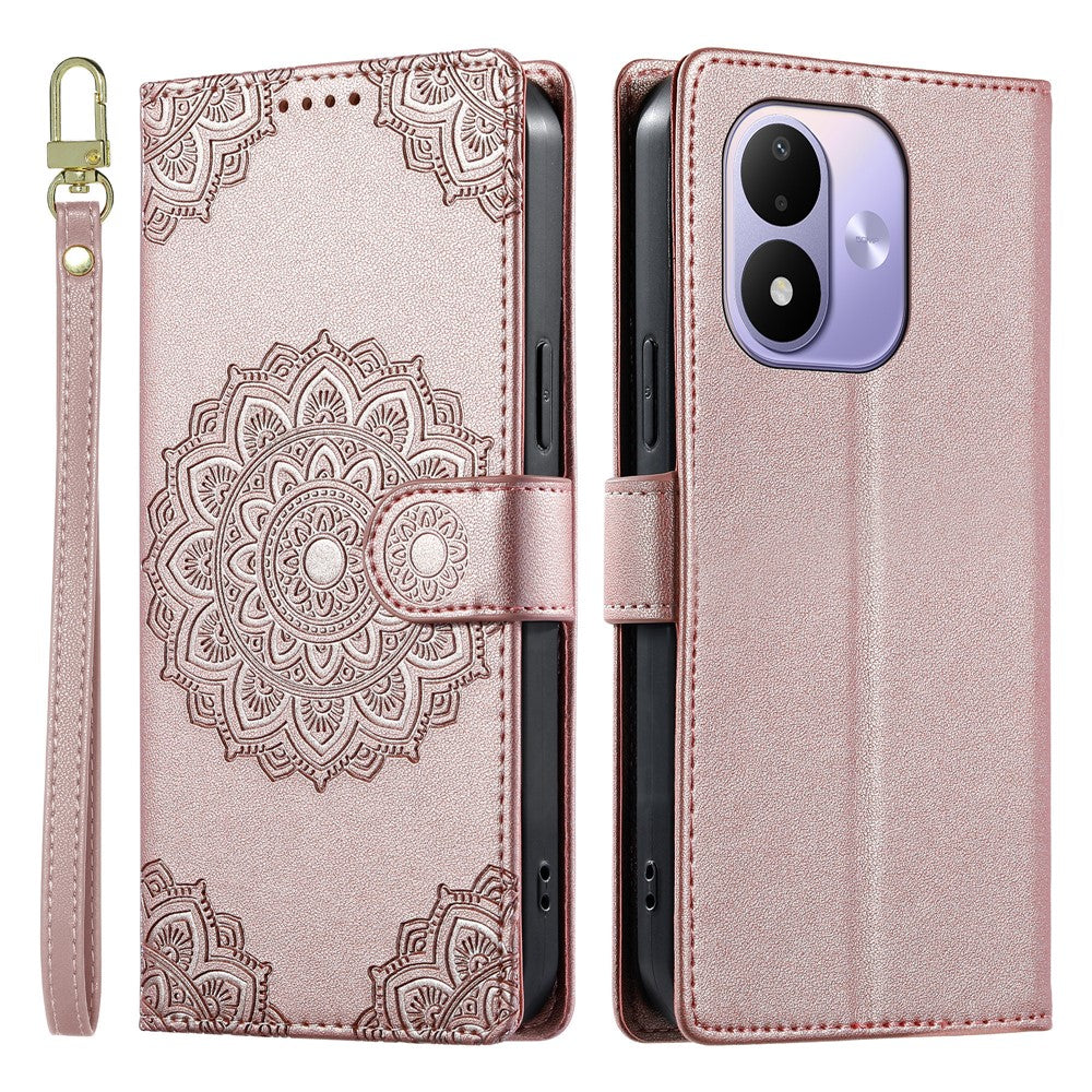 For Xiaomi Redmi Note 17 4G (Global) / Note 17 5G (Global) / Note 17 (India / China) 5G Case Embossed Totem Leather Flip Wallet Phone Cover with Wrist Strap