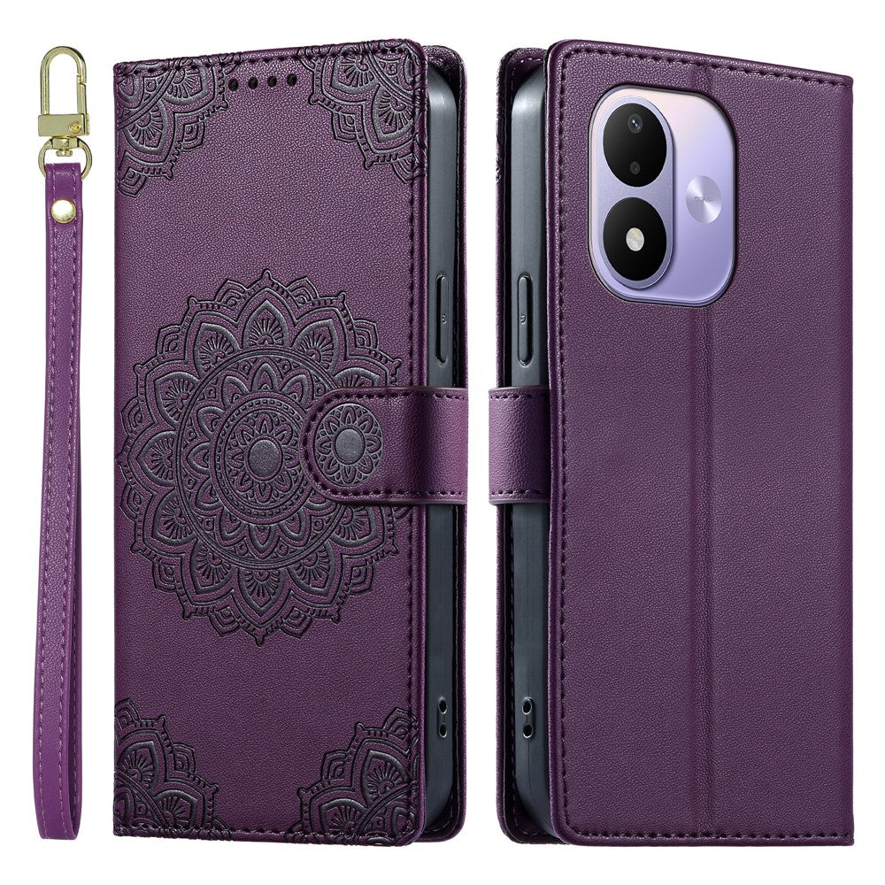 For Xiaomi Redmi Note 17 4G (Global) / Note 17 5G (Global) / Note 17 (India / China) 5G Case Embossed Totem Leather Flip Wallet Phone Cover with Wrist Strap