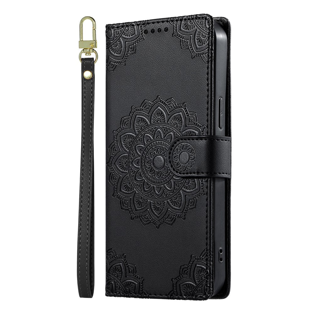 For Xiaomi Redmi Note 17 Pro 5G Case Embossed Totem Leather Flip Wallet Phone Cover with Wrist Strap