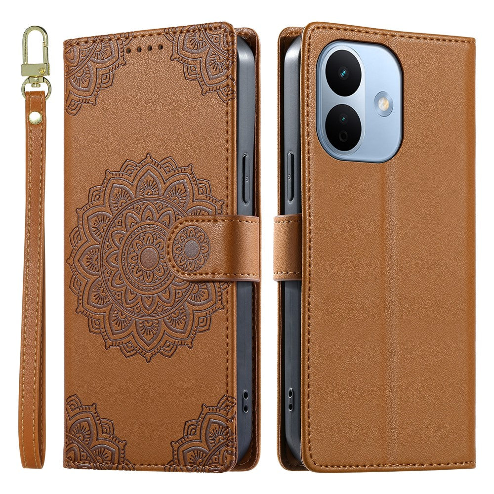 For Xiaomi Redmi Note 17 Pro Max 5G Case Embossed Totem Leather Flip Wallet Phone Cover with Wrist Strap