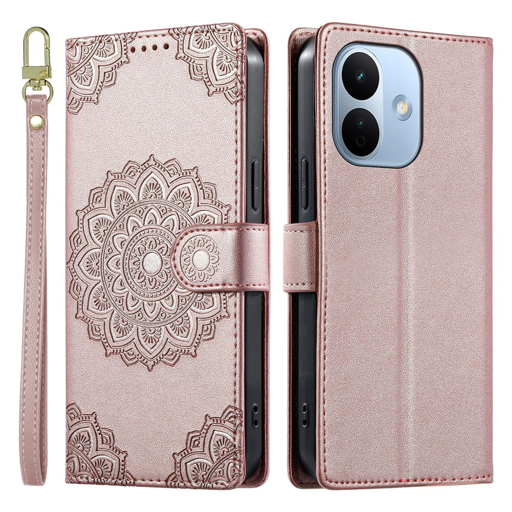 For Xiaomi Redmi Note 17 Pro Max 5G Case Embossed Totem Leather Flip Wallet Phone Cover with Wrist Strap