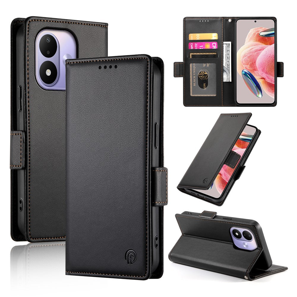For Xiaomi Redmi Note 17 4G (Global) / Note 17 5G (Global) / Note 17 (India / China) 5G Stand Case PU Leather Wallet Phone Cover