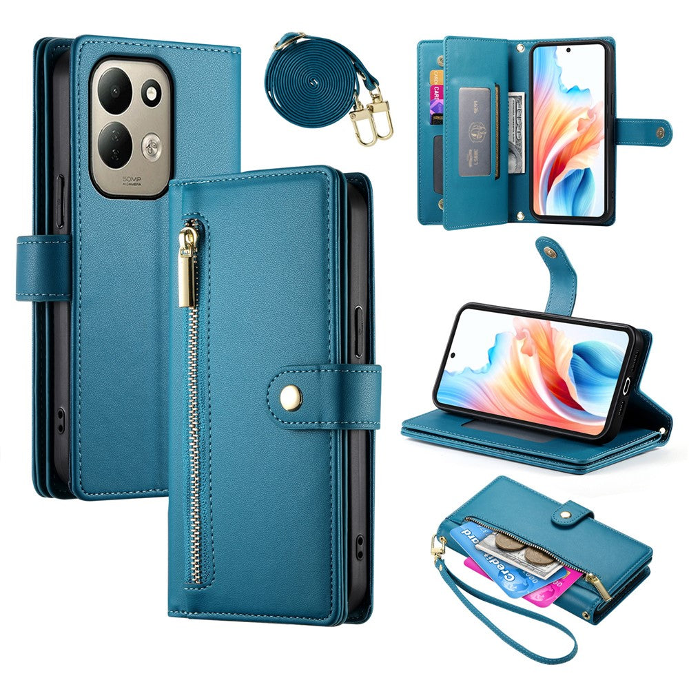 For Xiaomi Redmi 17 4G  /  Redmi 17 5G Leather Case Zipper Pocket Wallet Phone Cover with Straps