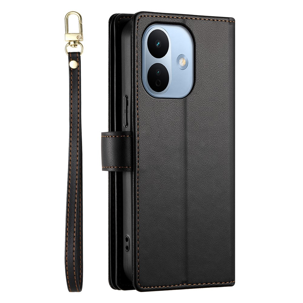 For Xiaomi Redmi Note 17 Pro 5G Leather Case Zipper Pocket Wallet Phone Cover with Straps