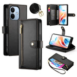For Xiaomi Redmi Note 17 Pro 5G Leather Case Zipper Pocket Wallet Phone Cover with Straps