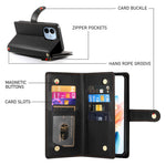 For Xiaomi Redmi Note 17 Pro 5G Leather Case Zipper Pocket Wallet Phone Cover with Straps
