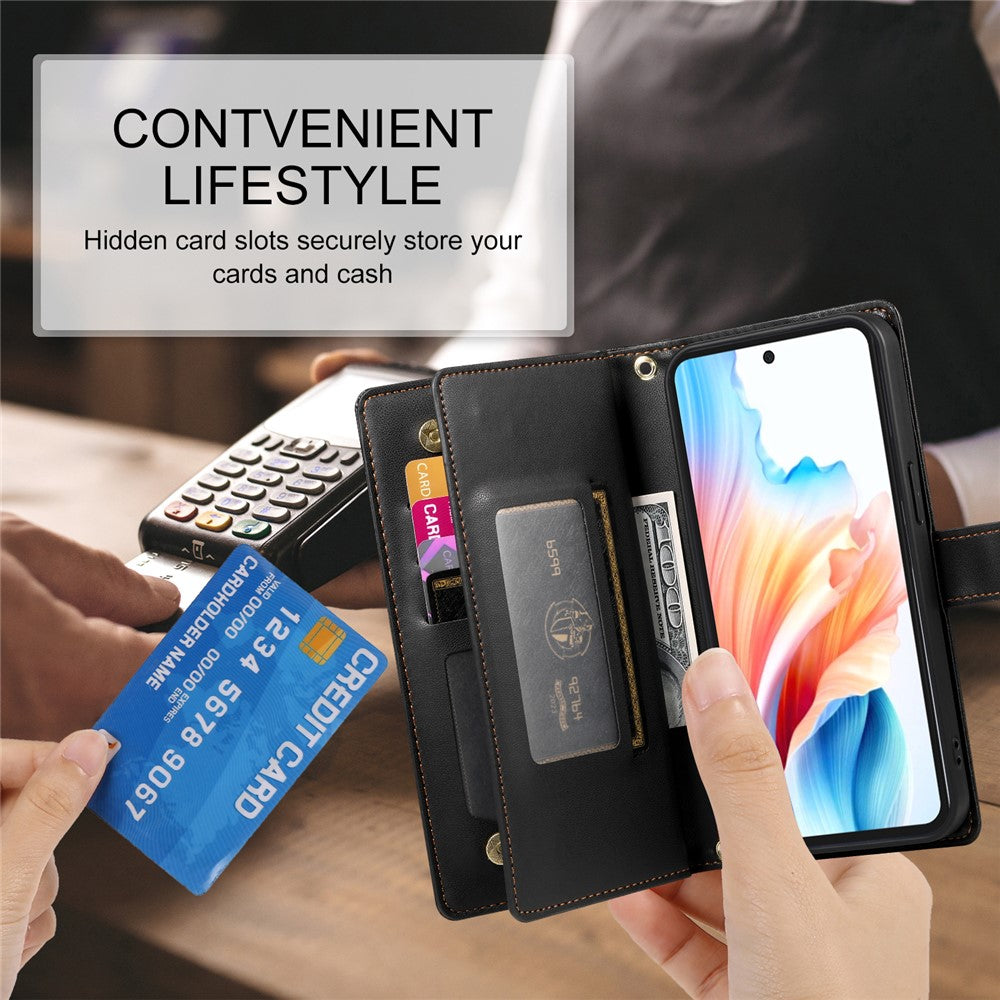 For Xiaomi Redmi Note 17 Pro 5G Leather Case Zipper Pocket Wallet Phone Cover with Straps