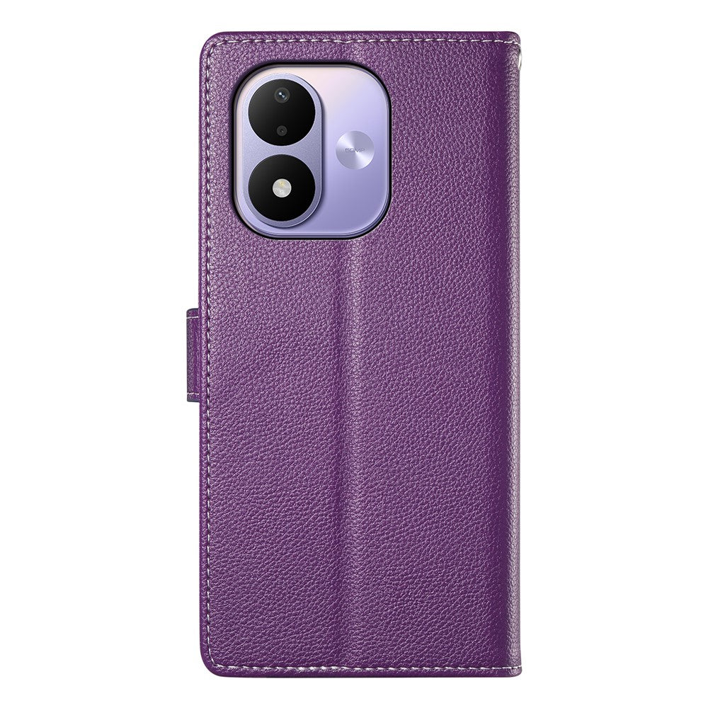 For Xiaomi Redmi Note 17 4G (Global) / Note 17 5G (Global) / Note 17 (India / China) 5G Case Magnetic Snap Litchi Texture Leather Wallet Phone Cover with Wrist Strap