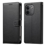 Xiaomi Redmi Note 17 Pro Max 5G-skal Magnetiskt tryck Litchitexturerat läderplånboksfodral med handledsrem