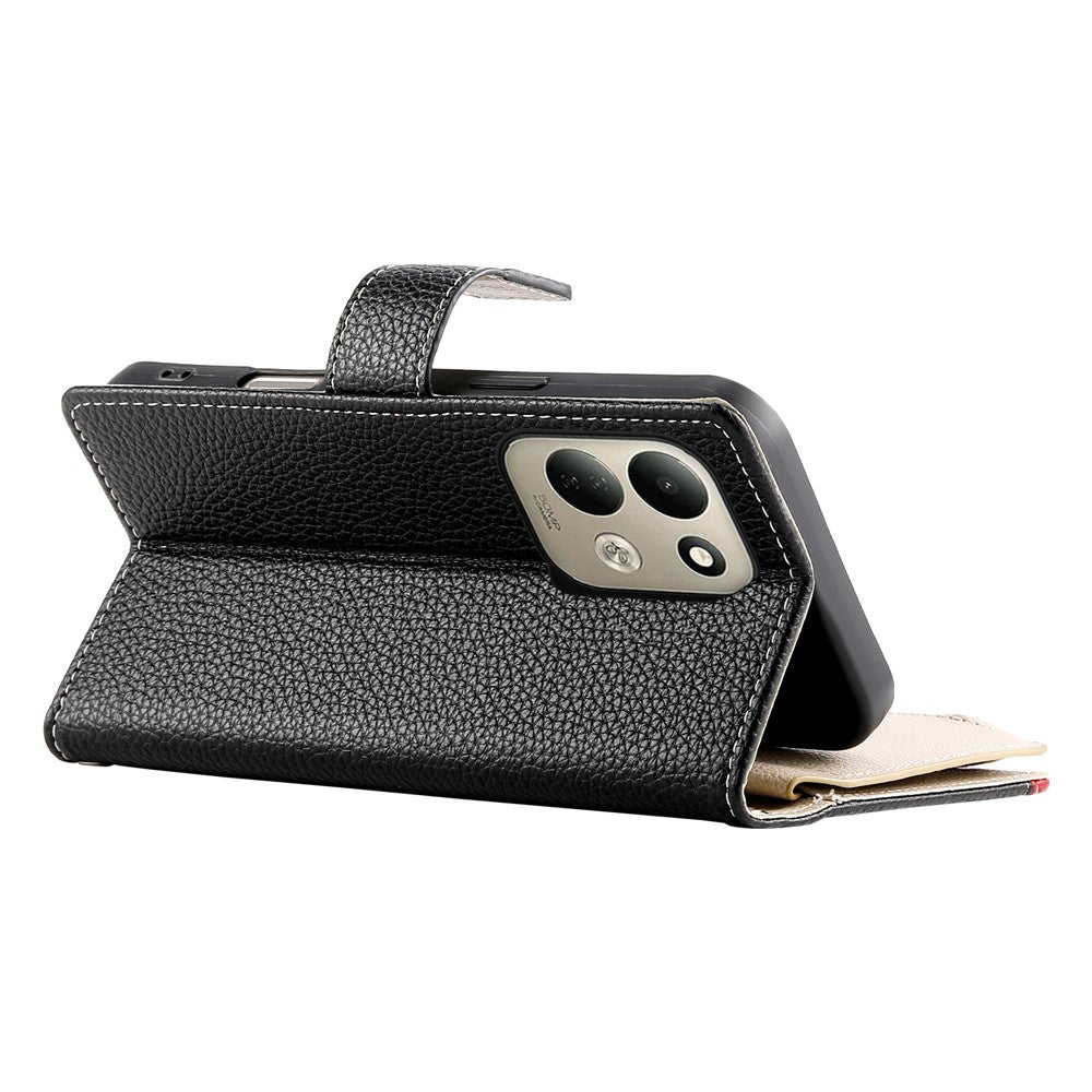 For Xiaomi Redmi 17 4G  /  Redmi 17 5G Leather Case Zipper Wallet Color Splicing Flip Phone Cover with Straps