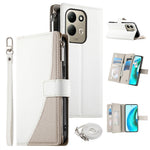For Xiaomi Redmi 17 4G  /  Redmi 17 5G Leather Case Zipper Wallet Color Splicing Flip Phone Cover with Straps