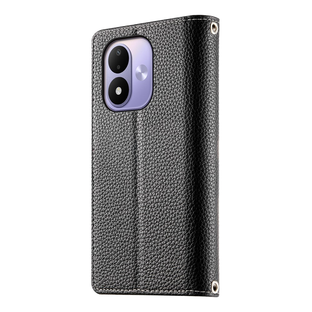 For Xiaomi Redmi Note 17 4G (Global) / Note 17 5G (Global) / Note 17 (India / China) 5G Leather Case Zipper Wallet Color Splicing Flip Phone Cover with Straps