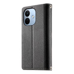 For Xiaomi Redmi Note 17 Pro Max 5G Leather Case Zipper Wallet Color Splicing Flip Phone Cover with Straps