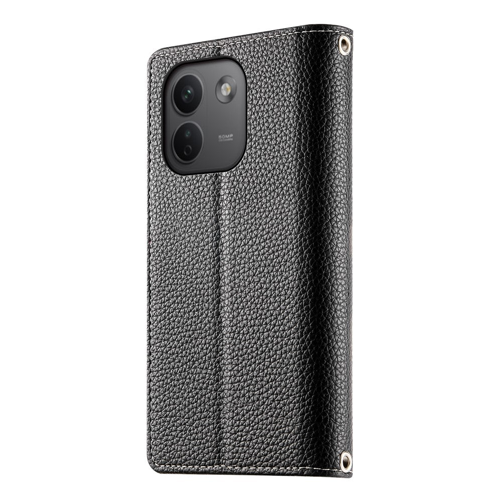 For Xiaomi Redmi Note 17 Pro Max 5G Leather Case Zipper Wallet Color Splicing Flip Phone Cover with Straps
