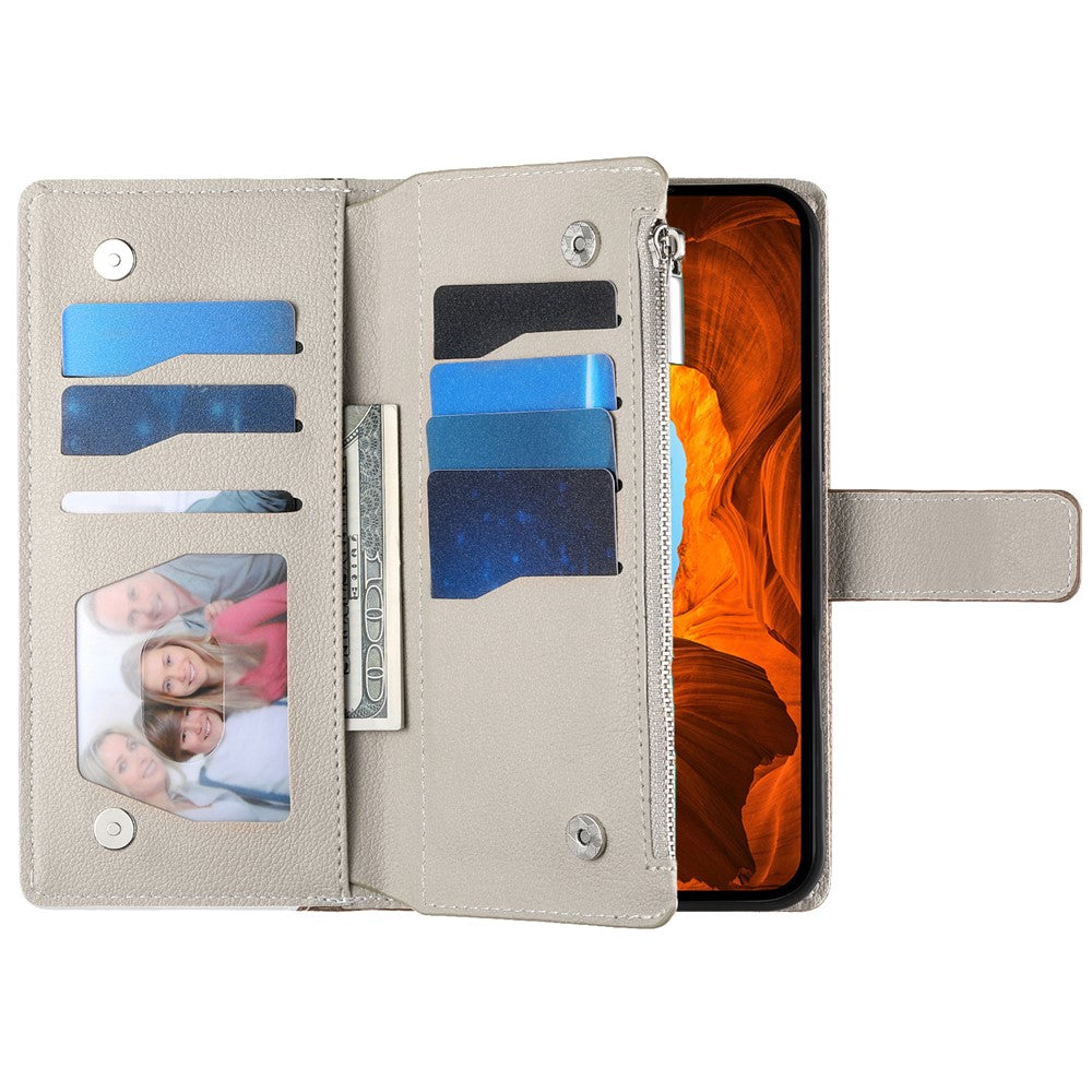 For Xiaomi Redmi Note 17 Pro Max 5G Leather Case Zipper Wallet Color Splicing Flip Phone Cover with Straps
