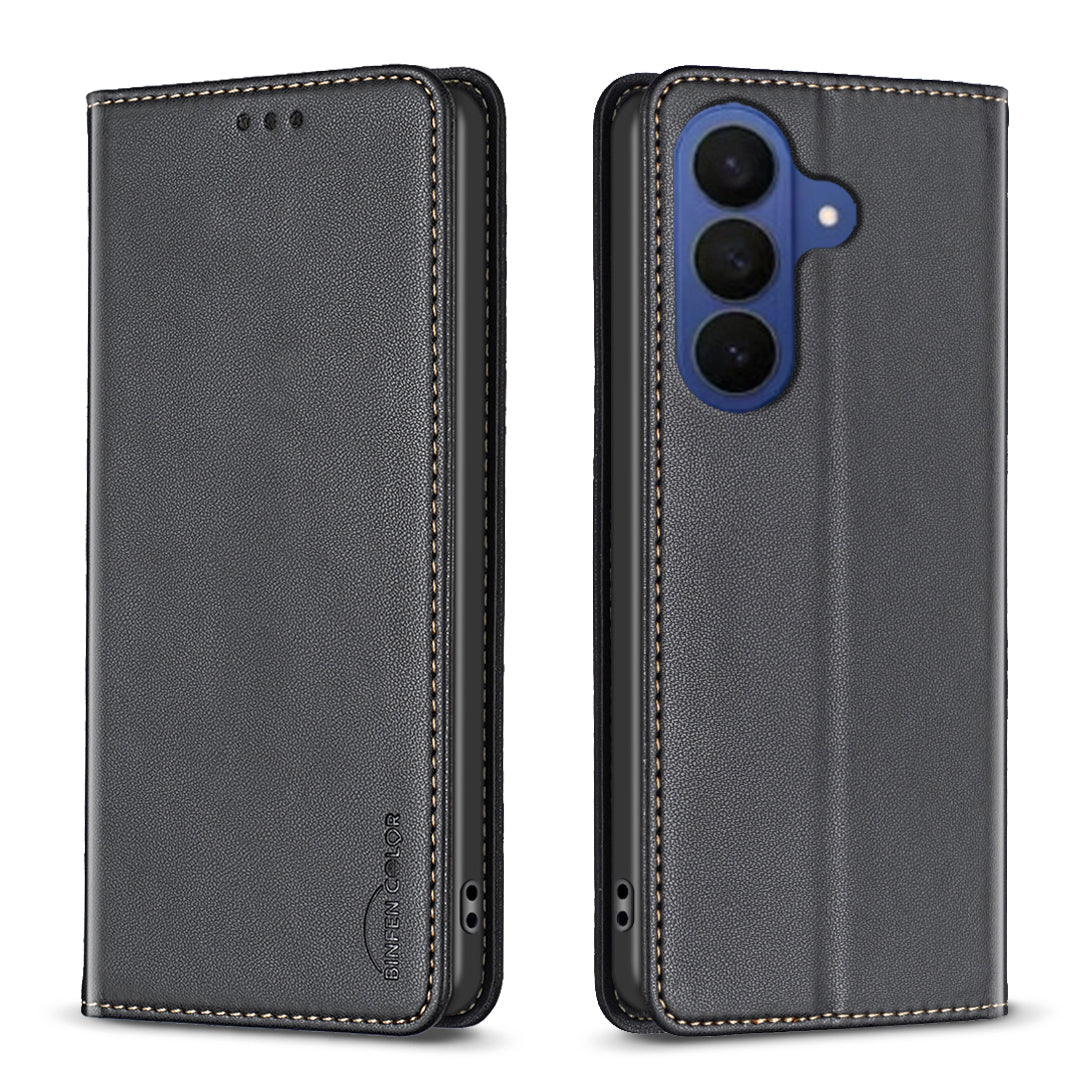 BINFEN COLOR til Samsung Galaxy S26 FE Læderetui BF18 Telefoncover med Stander og Kortlommer