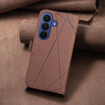 BINFEN COLOR til Samsung Galaxy S26 FE BF35 Etui Geometri-præget Lædertelefoncover RFID-blokerende Pungstativ