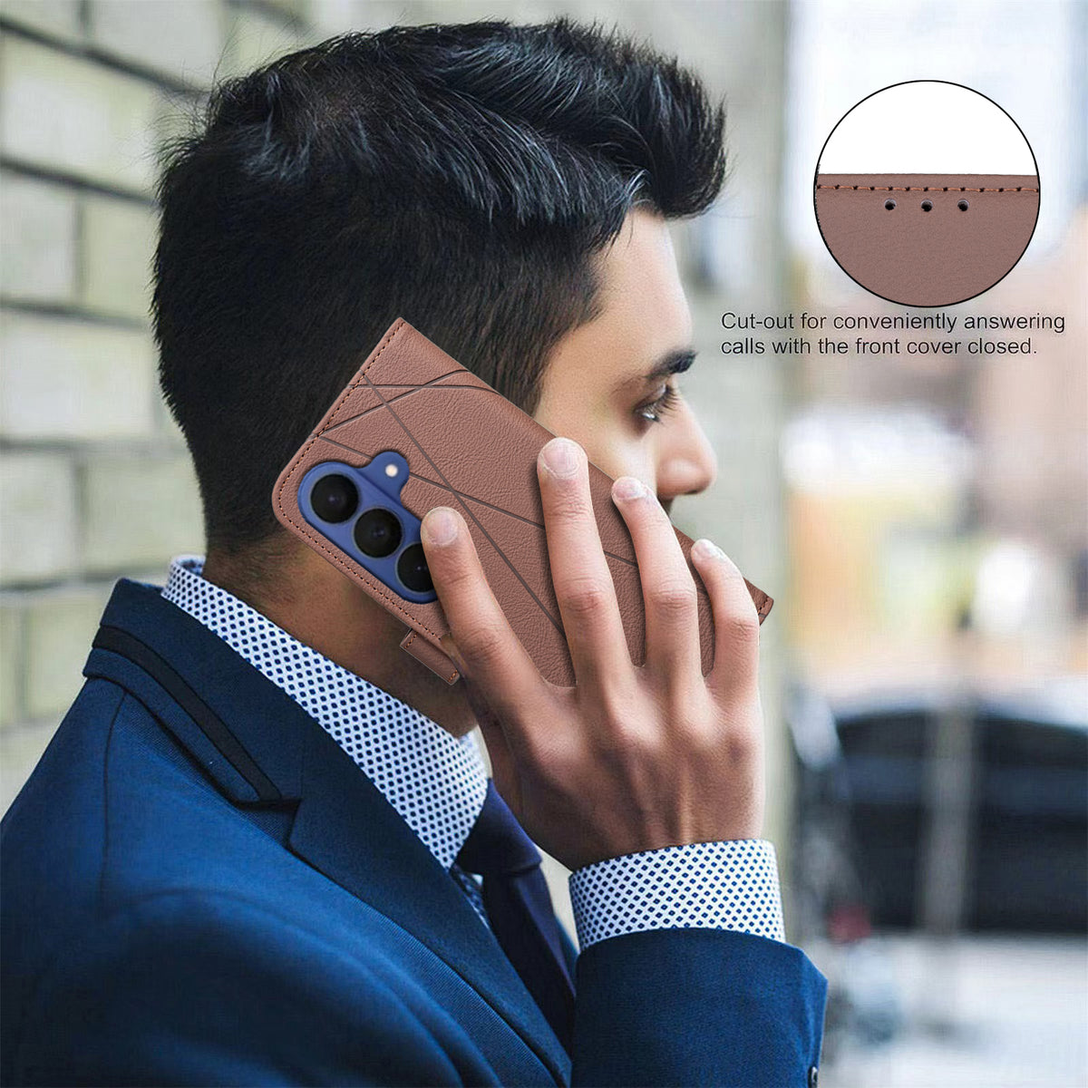 BINFEN COLOR til Samsung Galaxy S26 FE BF35 Etui Geometri-præget Lædertelefoncover RFID-blokerende Pungstativ